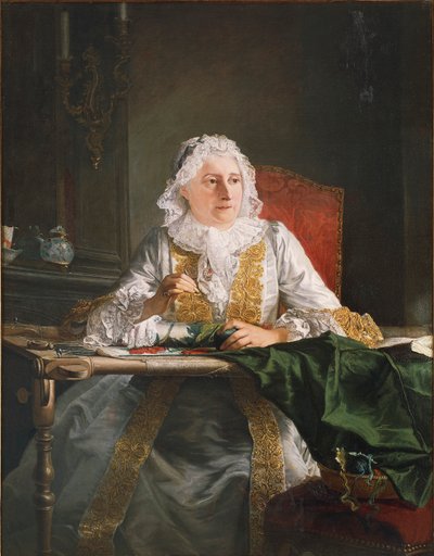 Portret van Madame Crozat door Jacques Andre Joseph Camelot Aved