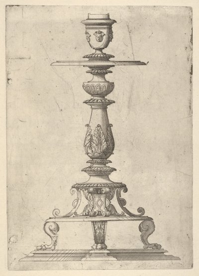 Ontwerp voor een Kandelaar door Jacques Androuet Du Cerceau