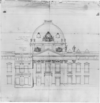 Ontwerp voor de Ecole Militaire in Parijs door Jacques Ange Gabriel