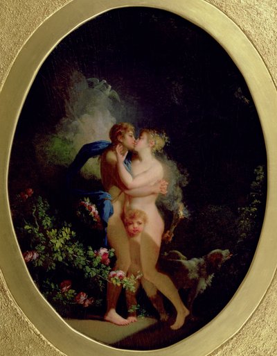 Venus en Adonis door Jacques Antoine (circle of) Vallin