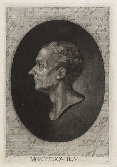 Montesquieu, gegraveerd door Jean-Baptiste de Grateloup, 1768 door Jacques Antoine Dassier