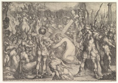Christus draagt het kruis door Jacques Bellange