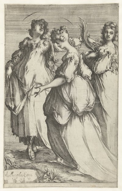 Drie heilige vrouwen door Jacques Bellange