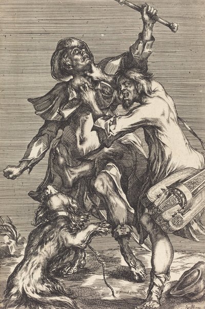 Vechtende bedelaars door Jacques Bellange