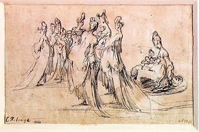 Groep vrouwen door Jacques Bellange