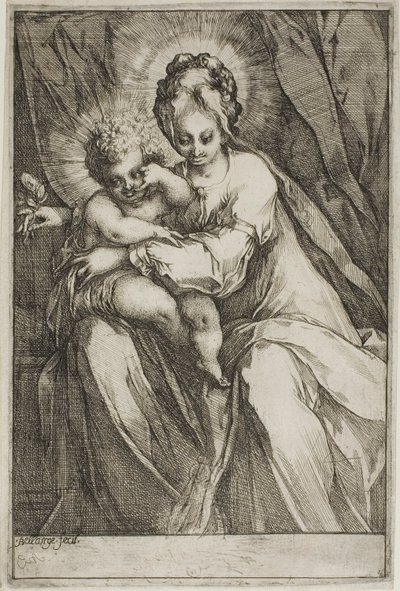De Maagd en het Kind met een roos door Jacques Bellange