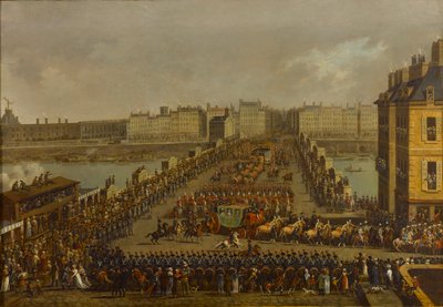 De keizerlijke processie op weg naar de kroningsceremonie op 2 december 1804, 1805 door Jacques Bertaux
