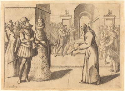 Een kapucijn die de dank van de koning van Beieren brengt door Jacques Callot