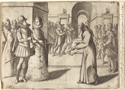 Een Capucin die de Dank van de Koning van Beieren Brengt [recto] door Jacques Callot