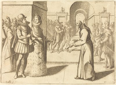 Een Capucio die de Dank van de Koning van Beieren Brengt door Jacques Callot