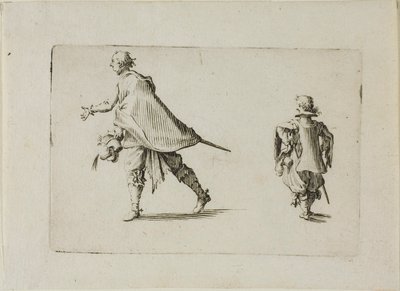 Een heer en zijn page, uit De caprices door Jacques Callot