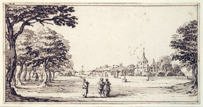 Een straat in Bainville-sur-Madon, met het huis van Callot door Jacques Callot