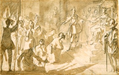 Admiraal Inghirami presenteert Turkse gevangenen aan koning Ferdinand I van Toscane door Jacques Callot