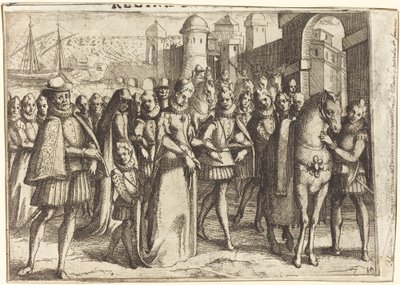 Aankomst in Valencia [recto] door Jacques Callot