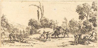 Aanval op reizigers op de snelweg door Jacques Callot