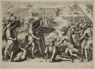 Aanval op de sterke vooruitgangen van Bone door Jacques Callot