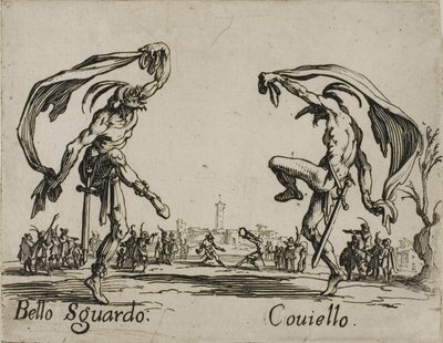 Bello Sguardo - Coviello, plaat 18 van Balli di Sfessania door Jacques Callot