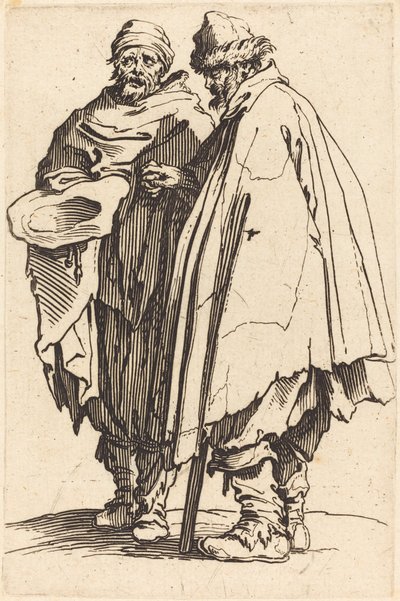 Blinde bedelaar en metgezel door Jacques Callot