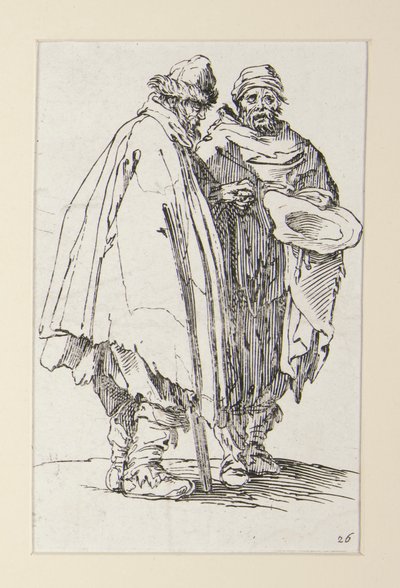 Blinde man en zijn metgezel, uit De bedelaars door Jacques Callot