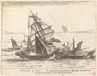Aan boord van de Bertone door Jacques Callot