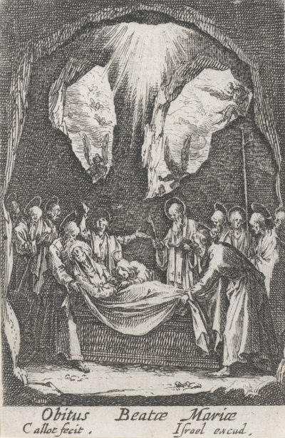 Begrafenis van de Maagd, nr. 12 uit Het Leven van de Maagd door Jacques Callot
