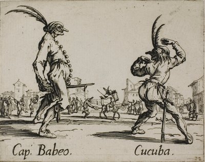 Kapitein Babeo - Cucuba, plaat 16 van Balli di Sfessania door Jacques Callot