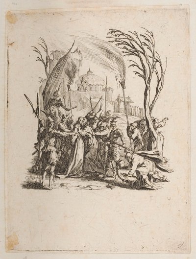 Christus overgeleverd aan de Joden, nr. 4 van 11 uit La Petite Passion door Jacques Callot