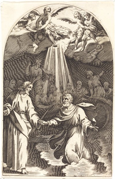 Christus Wandelt op het Water [eerste plaat] door Jacques Callot