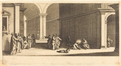 Christus wast de voeten van de apostelen door Jacques Callot