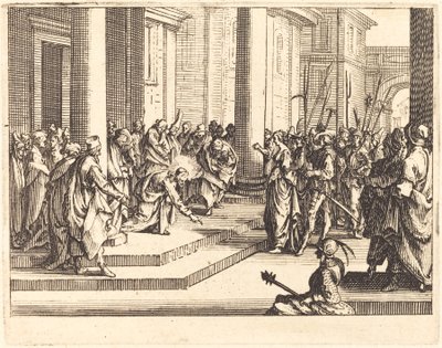 Christus en de vrouw op overspel betrapt, 1635 door Jacques Callot