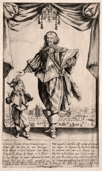 Claude Deruet en zijn zoon, 1632 door Jacques Callot