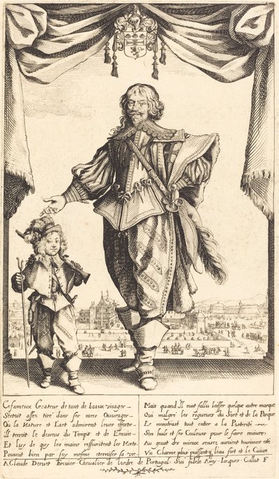 Claude Deruet en zijn Zoon, Jean door Jacques Callot
