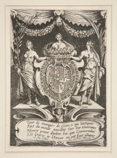 Combat à la Barrière, Frontispice, De Wapens van Lorraine-Chevreuse door Jacques Callot