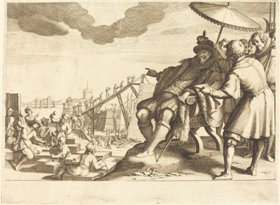 Constructie en Versterking van de Haven van Livorno, ca. 1614 door Jacques Callot