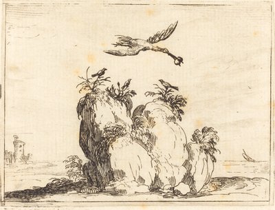 Vliegende Kraanvogel door Jacques Callot