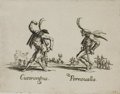 Cucorongna - Pernovalla, plaat 2 van Balli di Sfessania door Jacques Callot