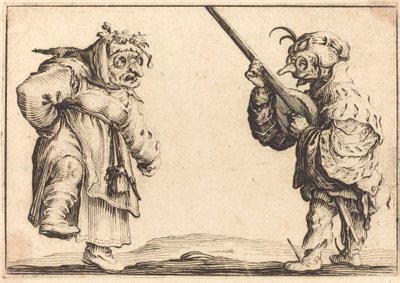 Dansers met luit door Jacques Callot