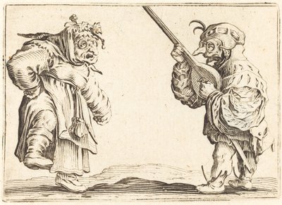 Dansers met luit, ca. 1622 door Jacques Callot
