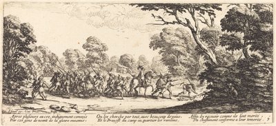 Ontdekking van de criminele soldaten, ca. 1633 door Jacques Callot