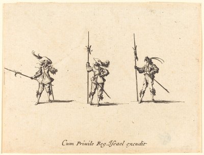 Oefening met Hellebaarden, 1634-1635 door Jacques Callot