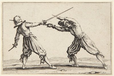 Duel met zwaarden en dolken door Jacques Callot