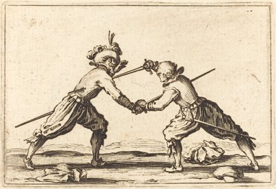 Duel met zwaarden, ca. 1622 door Jacques Callot