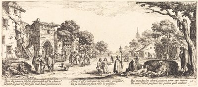 Stervende soldaten langs de weg door Jacques Callot