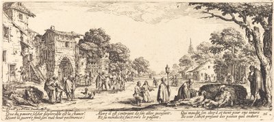 Stervende soldaten langs de weg door Jacques Callot