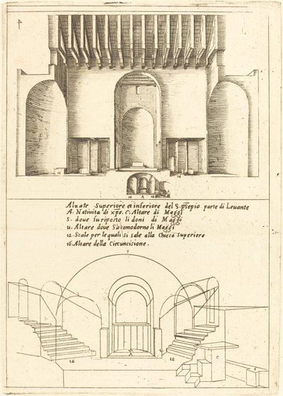 Opstand van de Kerk van de Heilige Kribbe door Jacques Callot