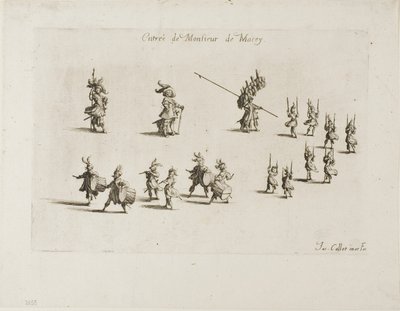Ingang van M. de Macey, uit Het gevecht bij de barrière door Jacques Callot