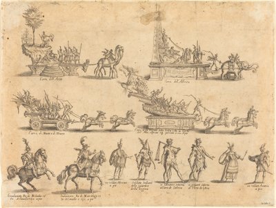 Vlotten en deelnemers door Jacques Callot