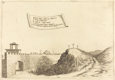 Vier delen van de Via Dolorosa door Jacques Callot