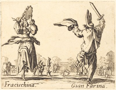 Fracischina en Gian Farina door Jacques Callot