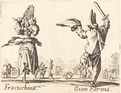 Fracischina en Gian Farina door Jacques Callot